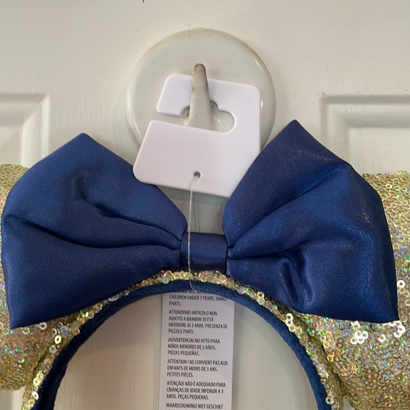 Disney Parks Minnie Ear Headband Gold/Blue Sparkle/Shimmer-NWT - Picture 6 of 12
